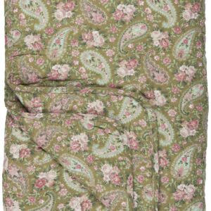 Quiltet tæppe - feminint print med roser.
